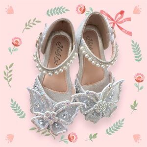 Toddler Little Girl Butterfly Princess Dress Shoes Mary Jane Flats Shoes